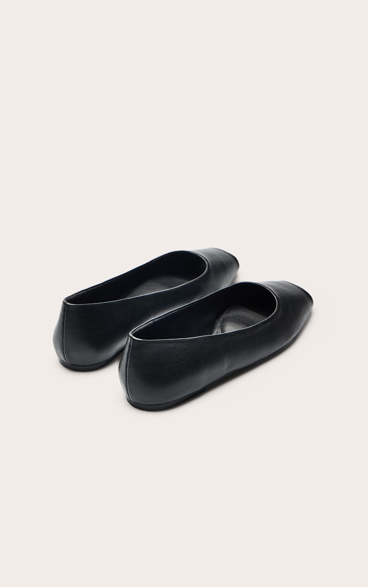 Ballerines en PU noir à bouts découpés image 4