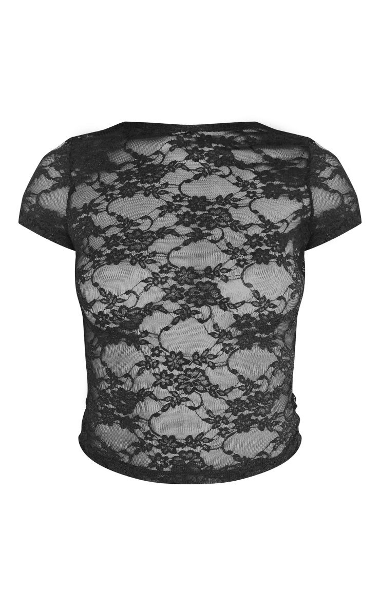 Black Lace Open Back Top Two Piece Sets PrettyLittleThing USA