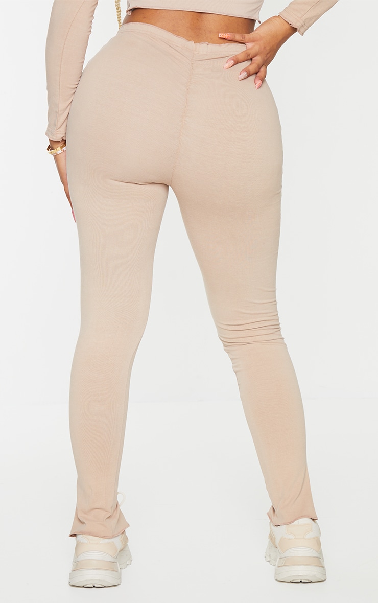 PRETTYLITTLETHING Shape Stone Split Hem Leggings image 3