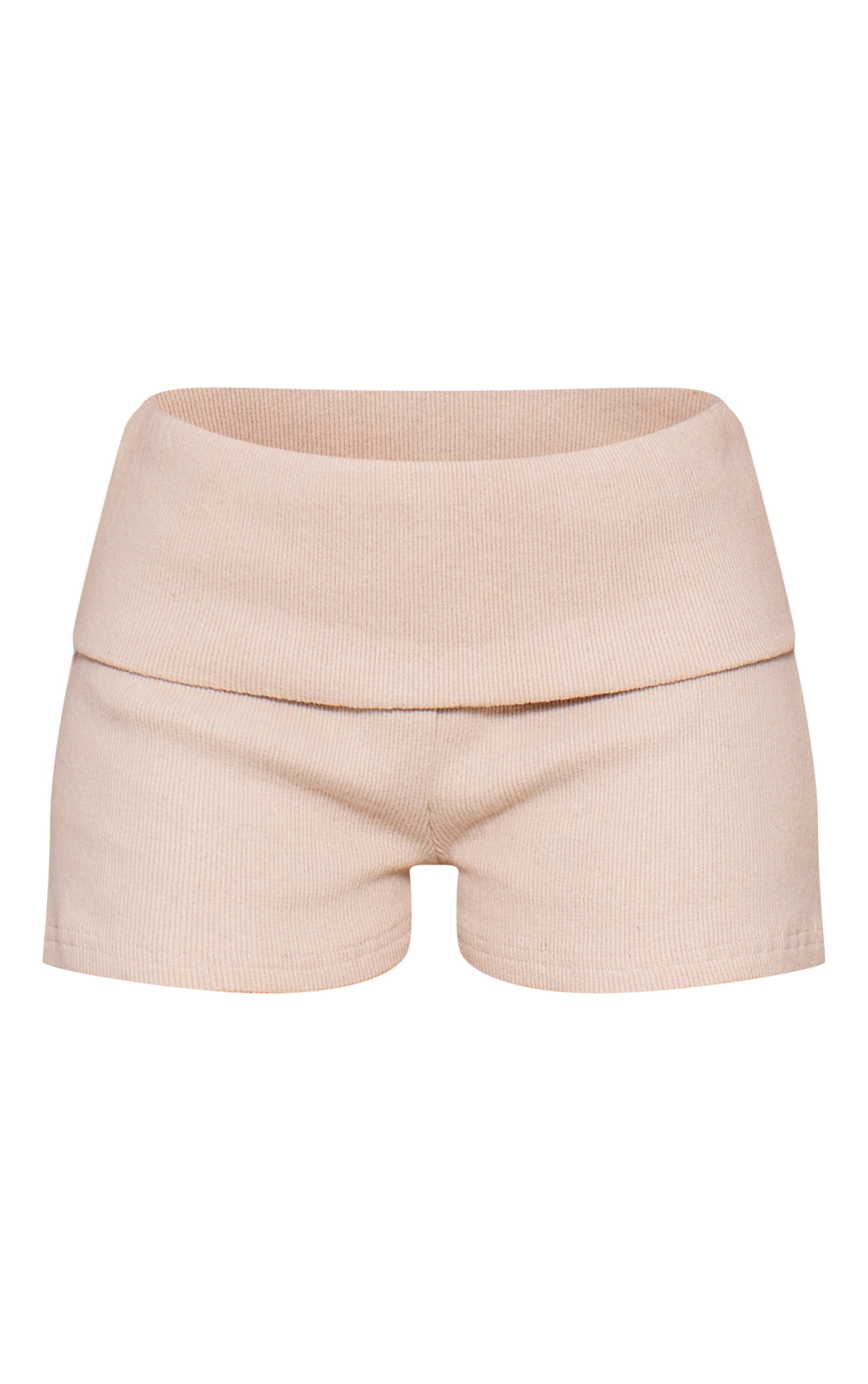 Stone Soft Brushed Rib Fold Over Micro Shorts image 6
