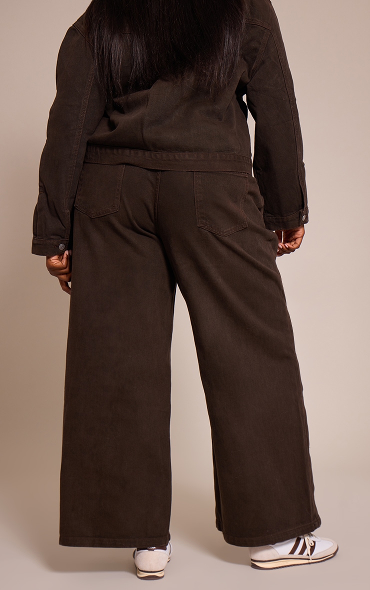 Plus Dark Chocolate Pleat Detail Denim Jeans image 3