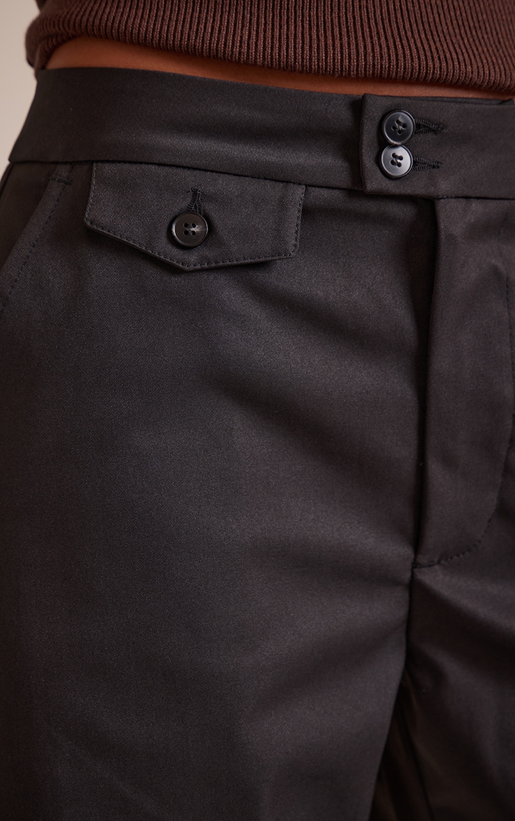 Tall Black Woven Button Pants image 4