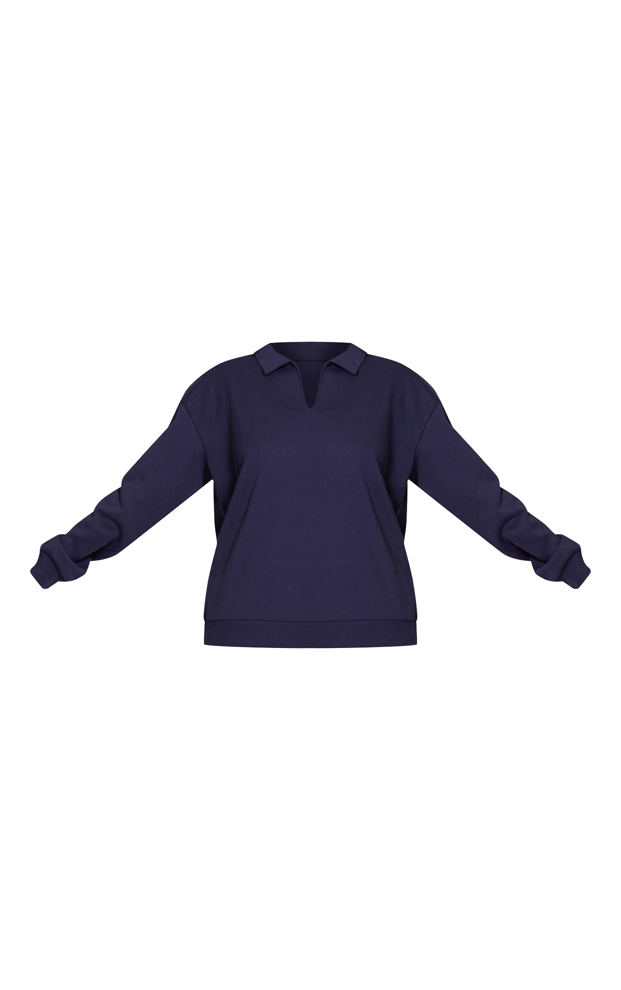 Navy Premium Collared Oversized Sweatshirt image 5