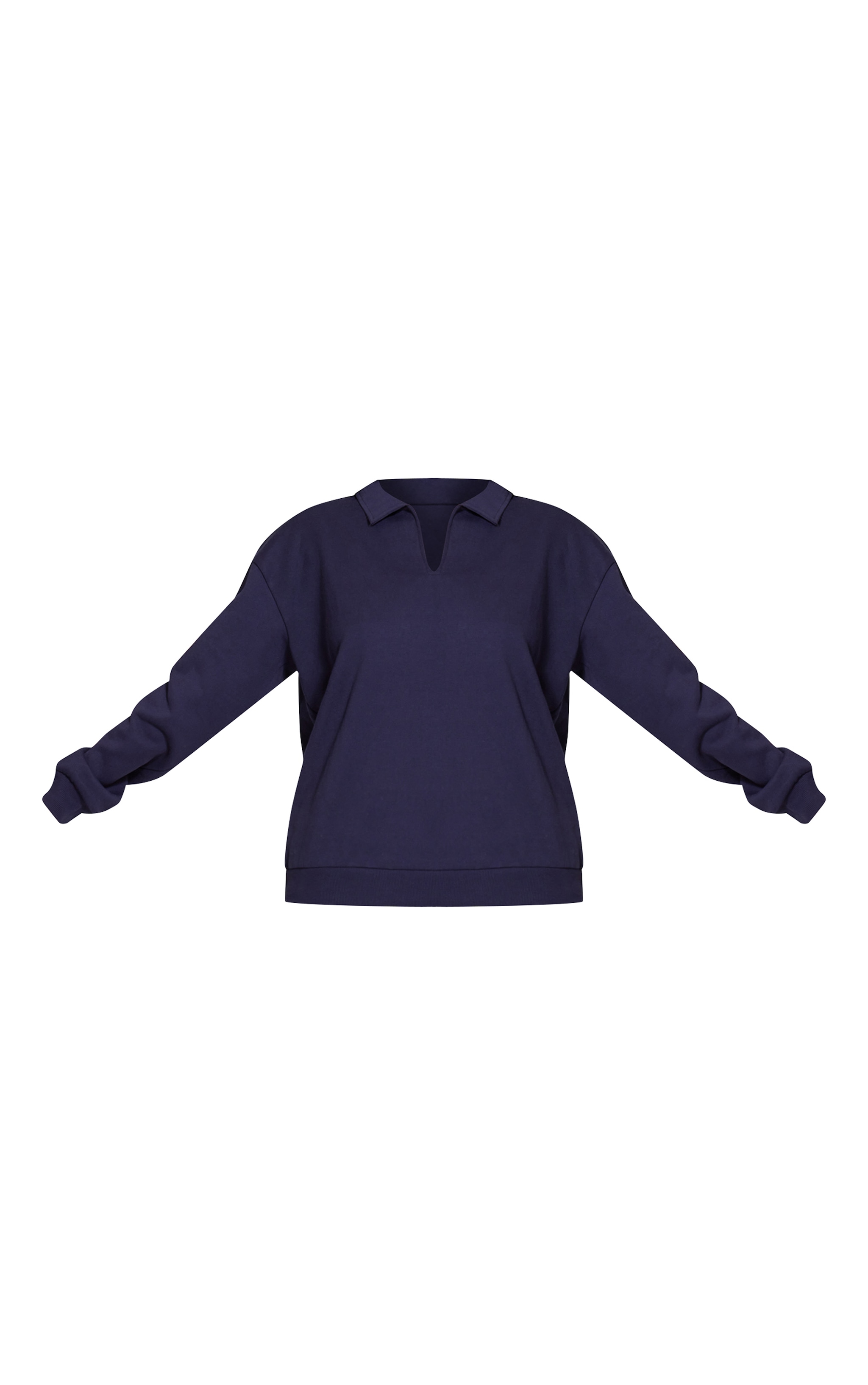 Navy Premium Collared Oversized Sweatshirt image 5