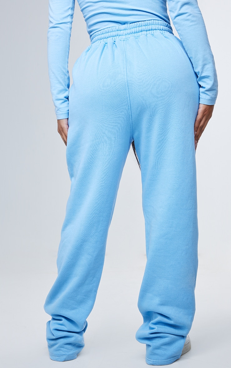 Shape Light Blue Washed Drawstring Wide Leg Sweatpants image 3