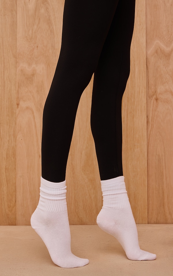 White Pack of 4 Ribbed Sports Socks