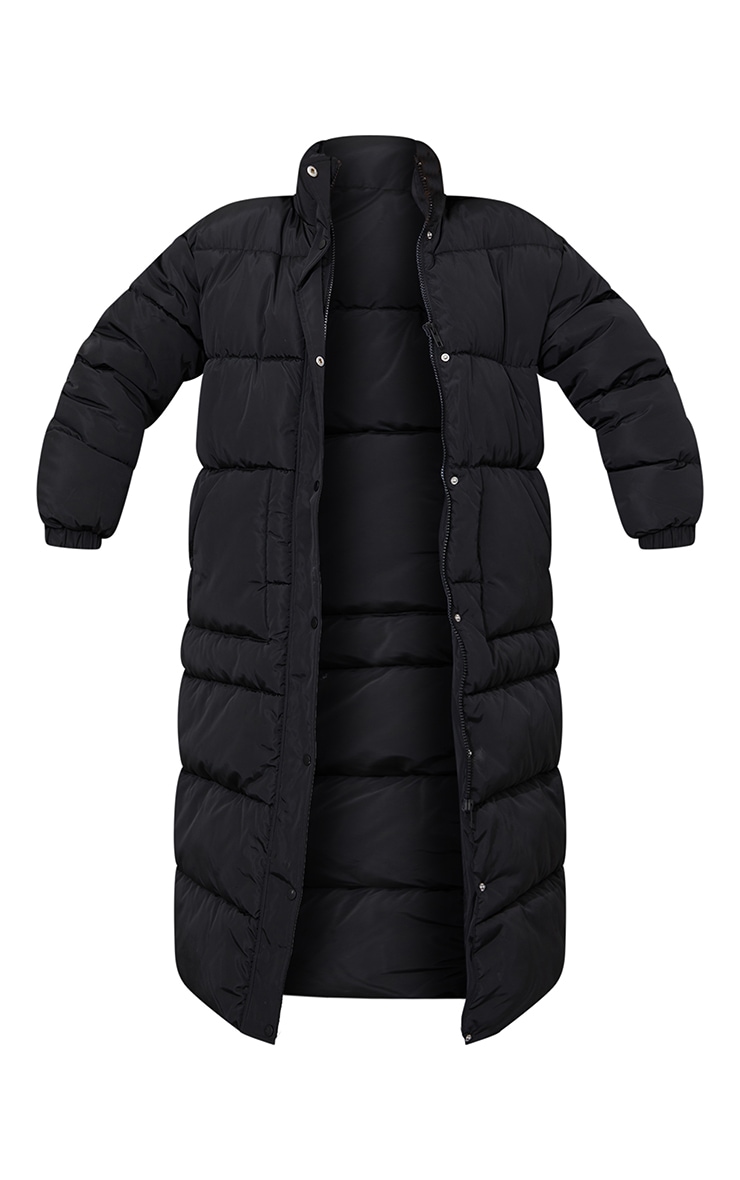 Tall Black Long Puffer Coat image 5