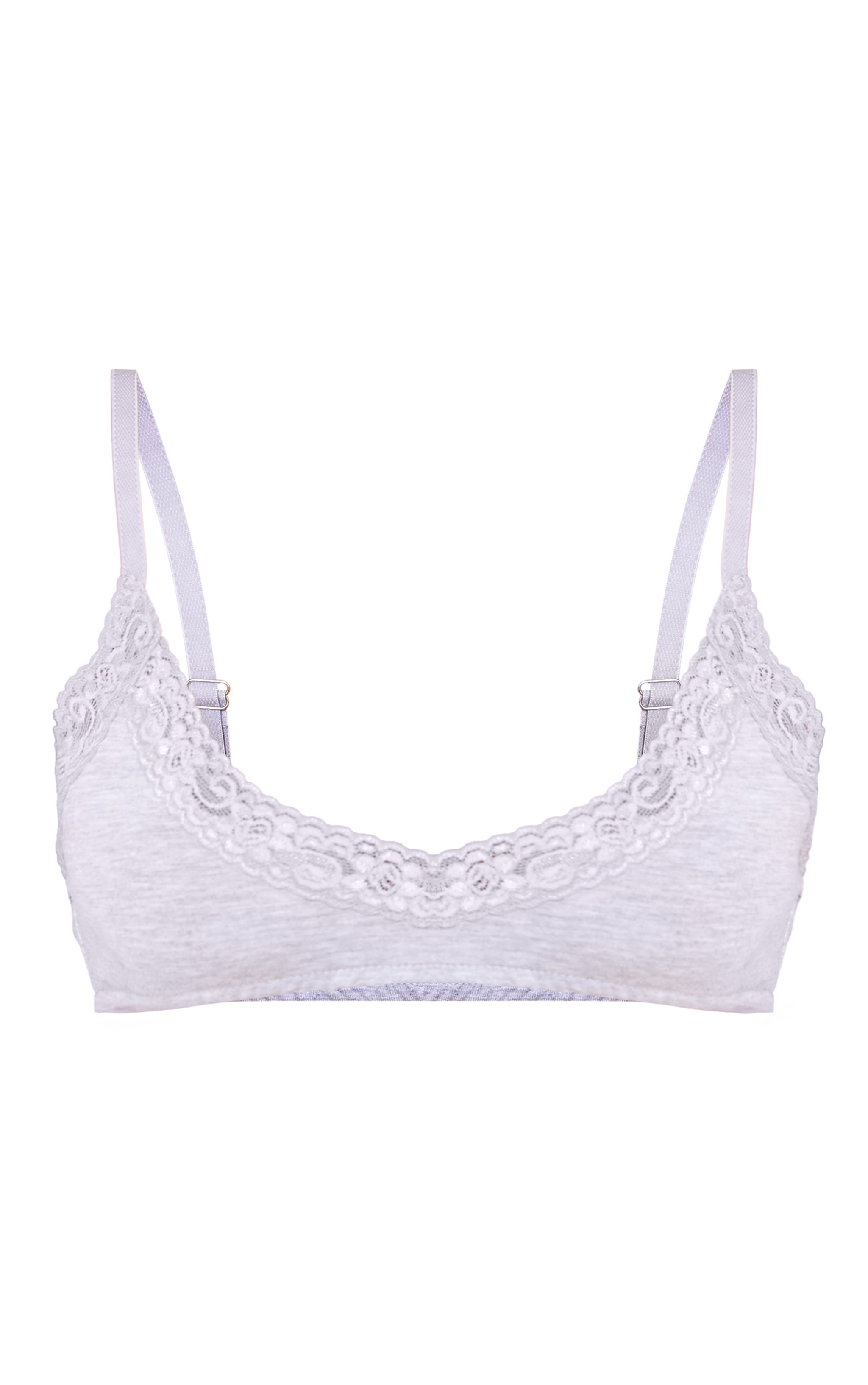 Soutien-gorge triangle gris à bordures en dentelle image 5