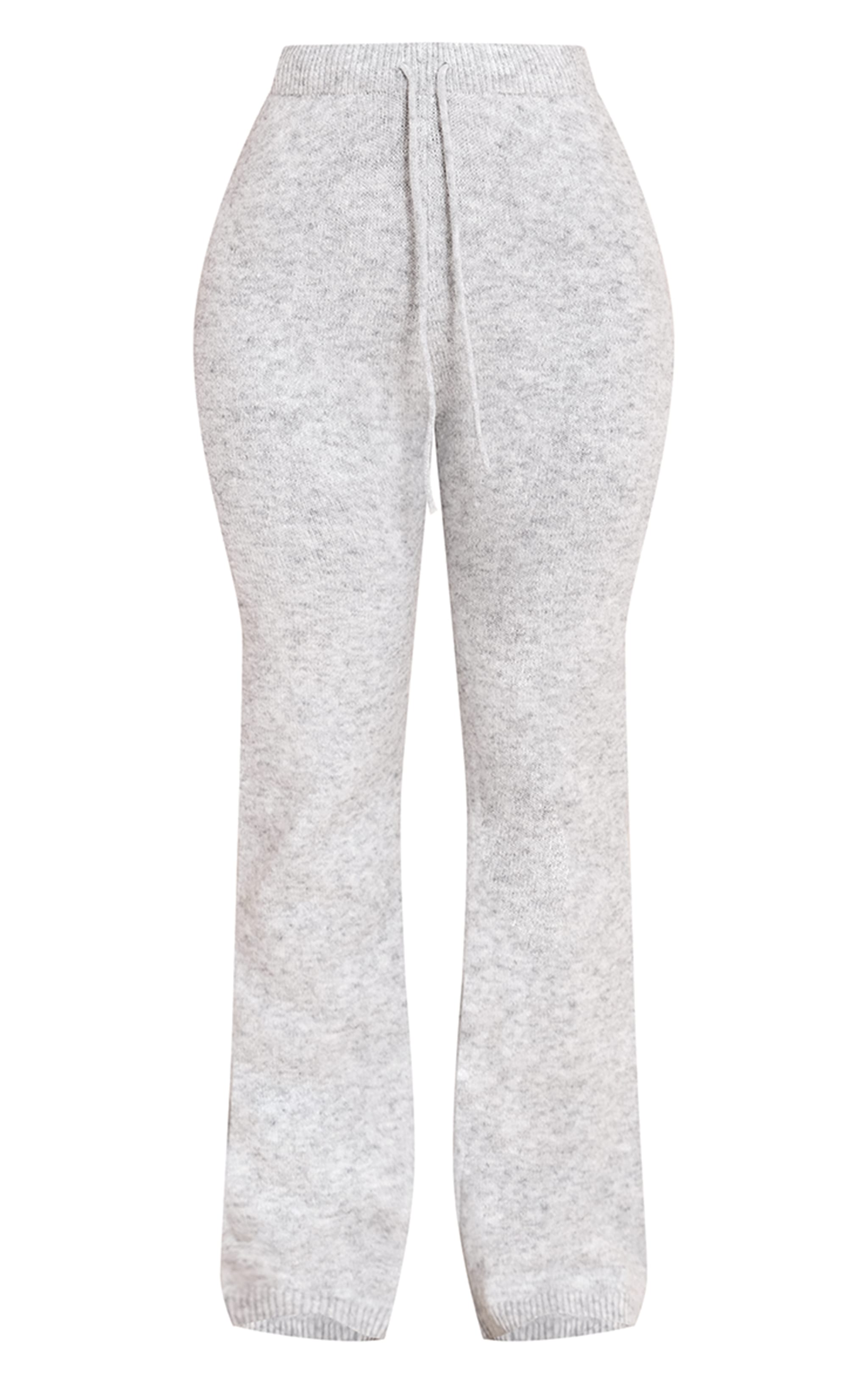 Petite Pantalon en maille tricot gris cendré à cordons ajustables image 5