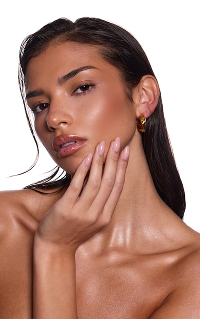 Gold Water Resistant Triple Layered Twist Hoop Earrings