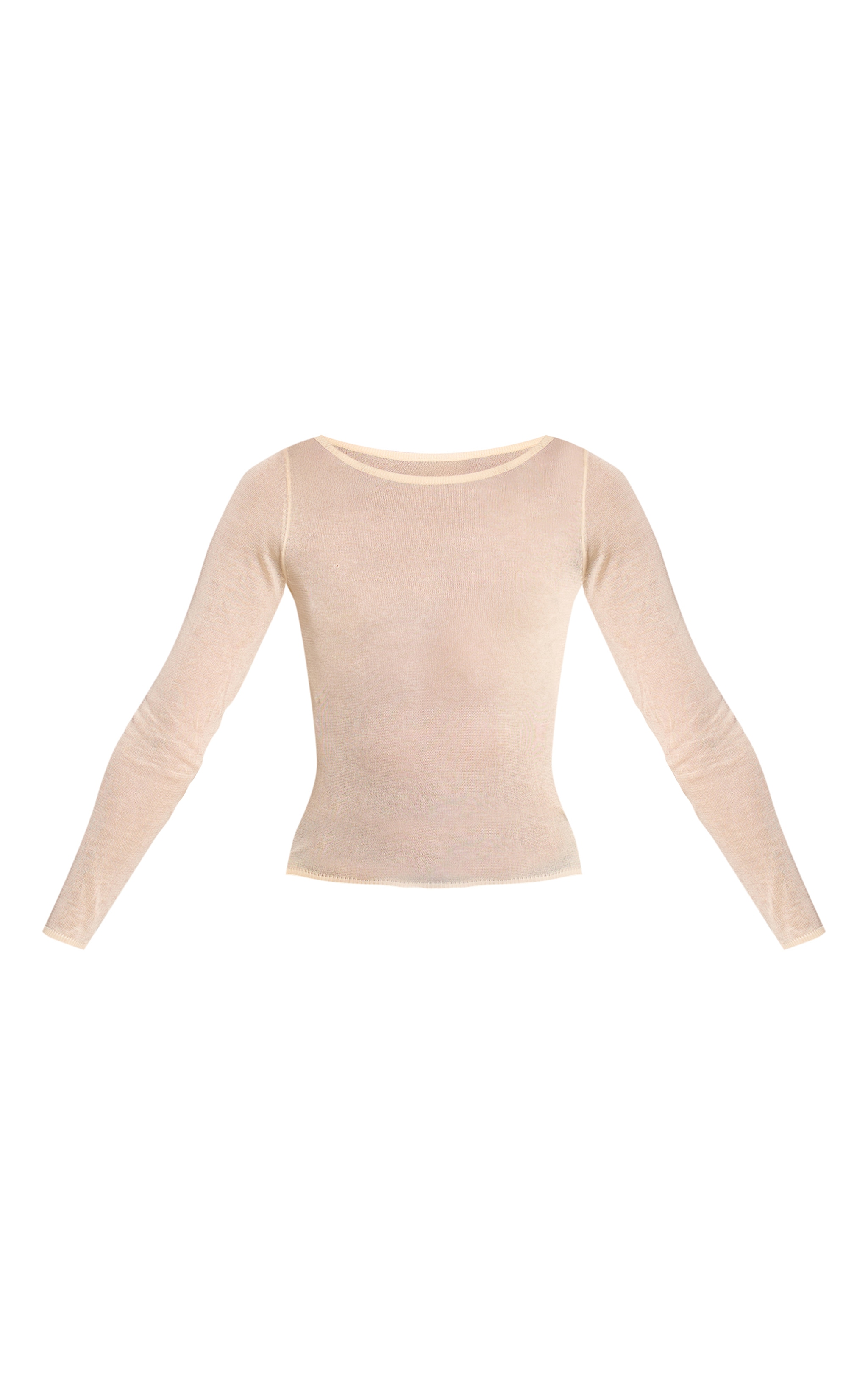 Butter Cream Sheer Knit Long Sleeve Top image 5