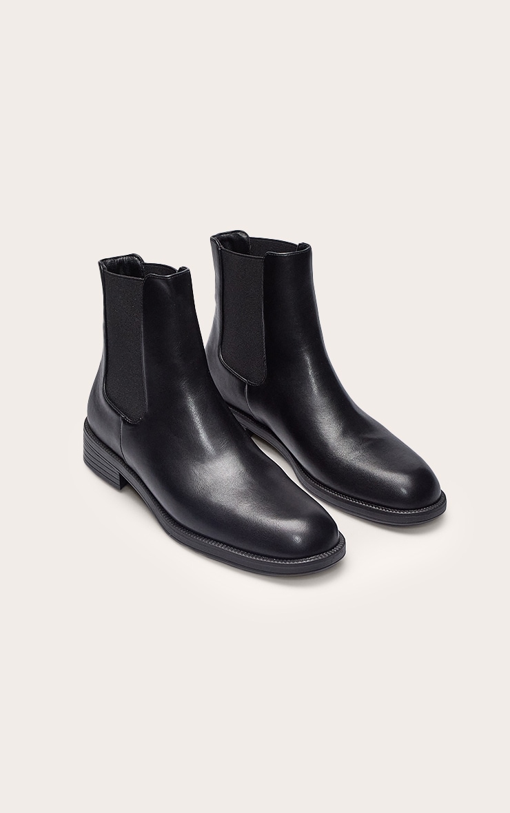 Black Round Toe Basic Chelsea Ankle Boot image 3