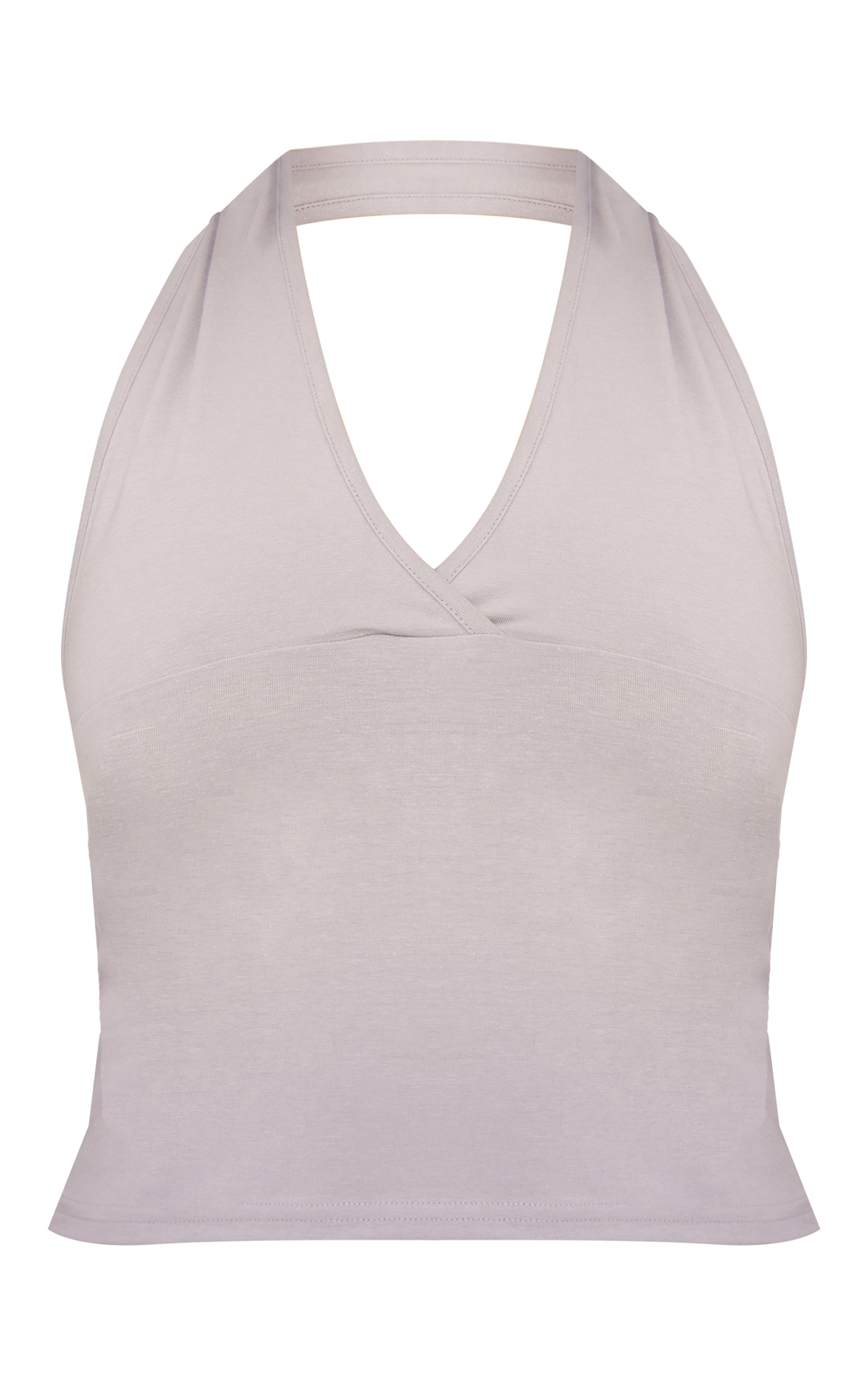 Grey Marl Modal Cotton Wrap Bust Halter Top image 5