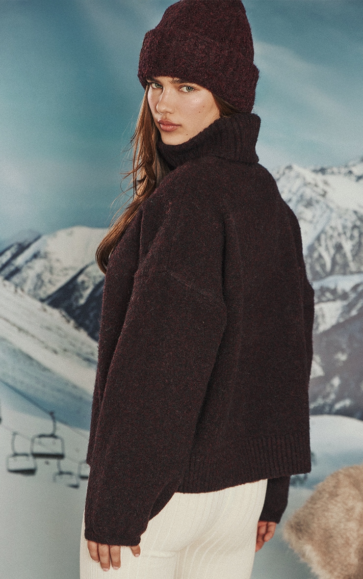 Plum Moritz Graphic Roll Neck Knitted Sweater image 2