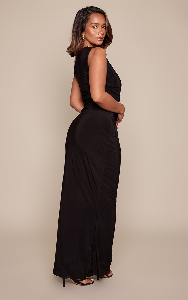 Shape Black Twist Detail Slinky Maxi Dress  image 2