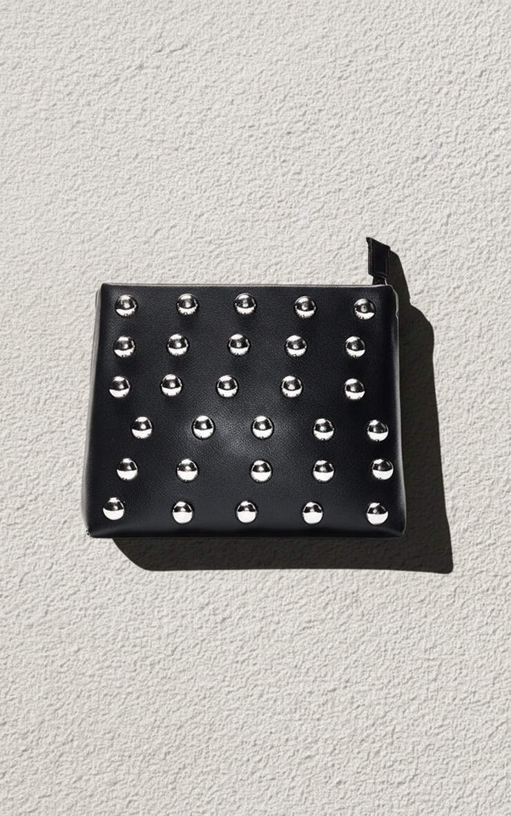 Black Dome Stud Structured Mini Shoulder Bag