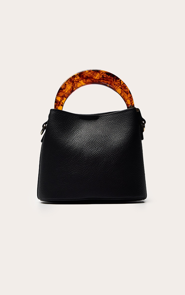 Chocolate Resin Handle Bucket Bag image 2