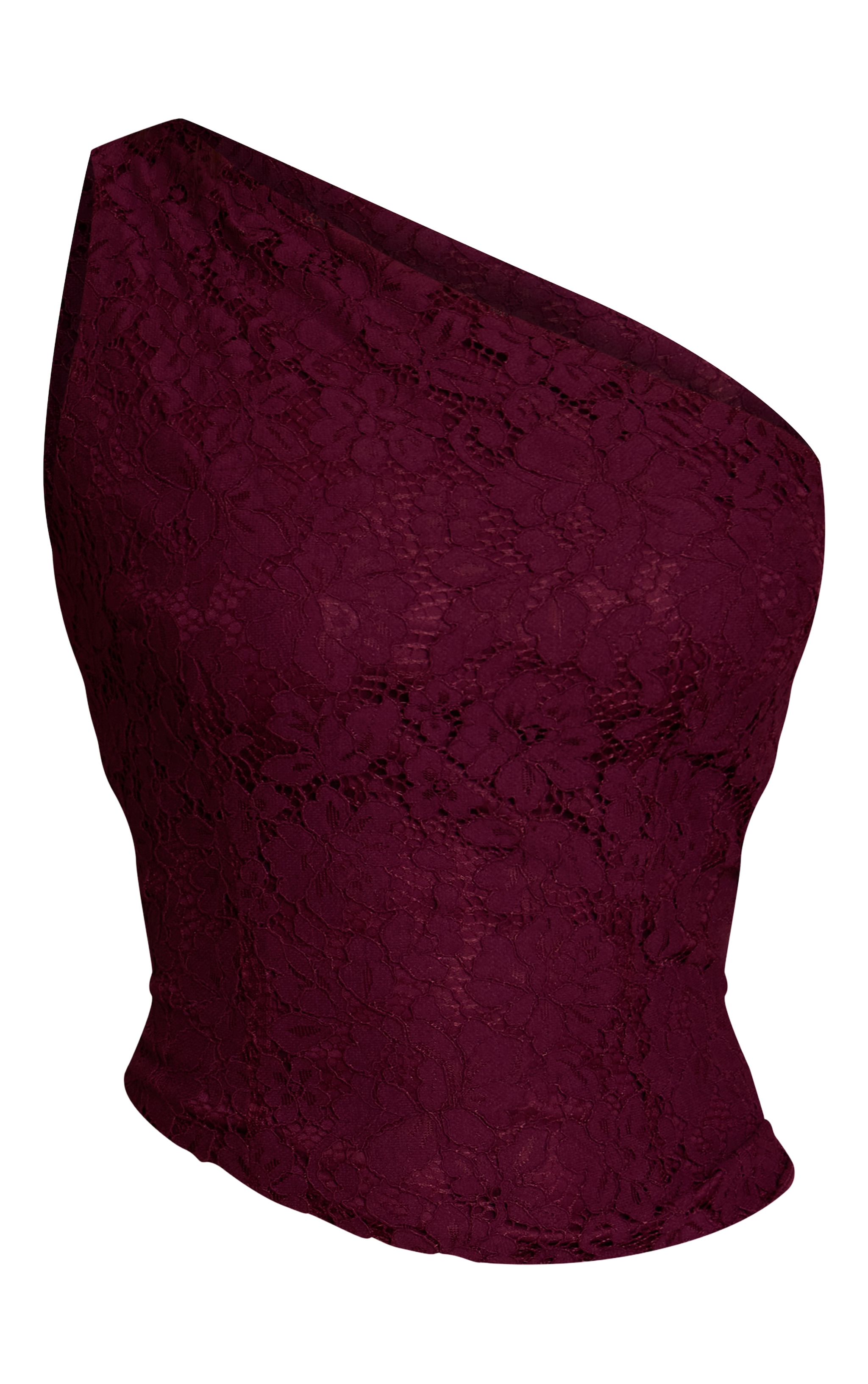 Dark Wine Lace Asymmetrical Top  image 5