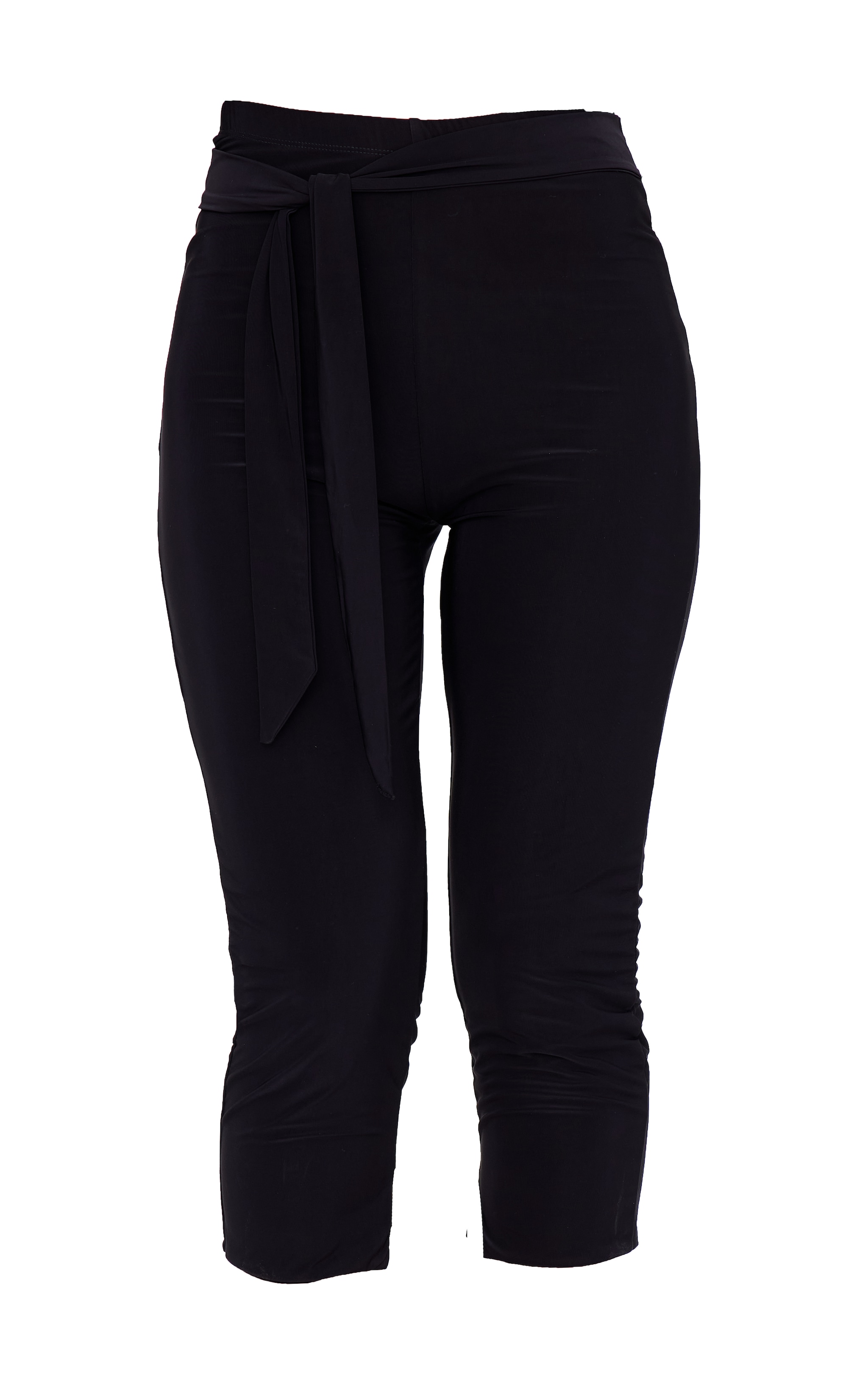 Legging capri noir doublé à taille nouée image 5