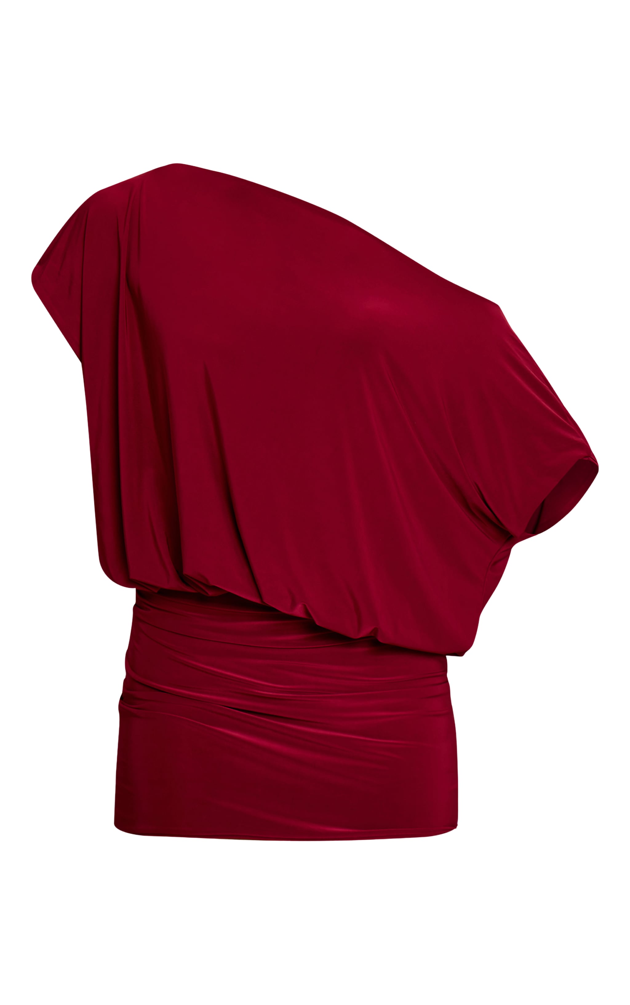 Wine Slinky Bagged Out Mini Dress image 5