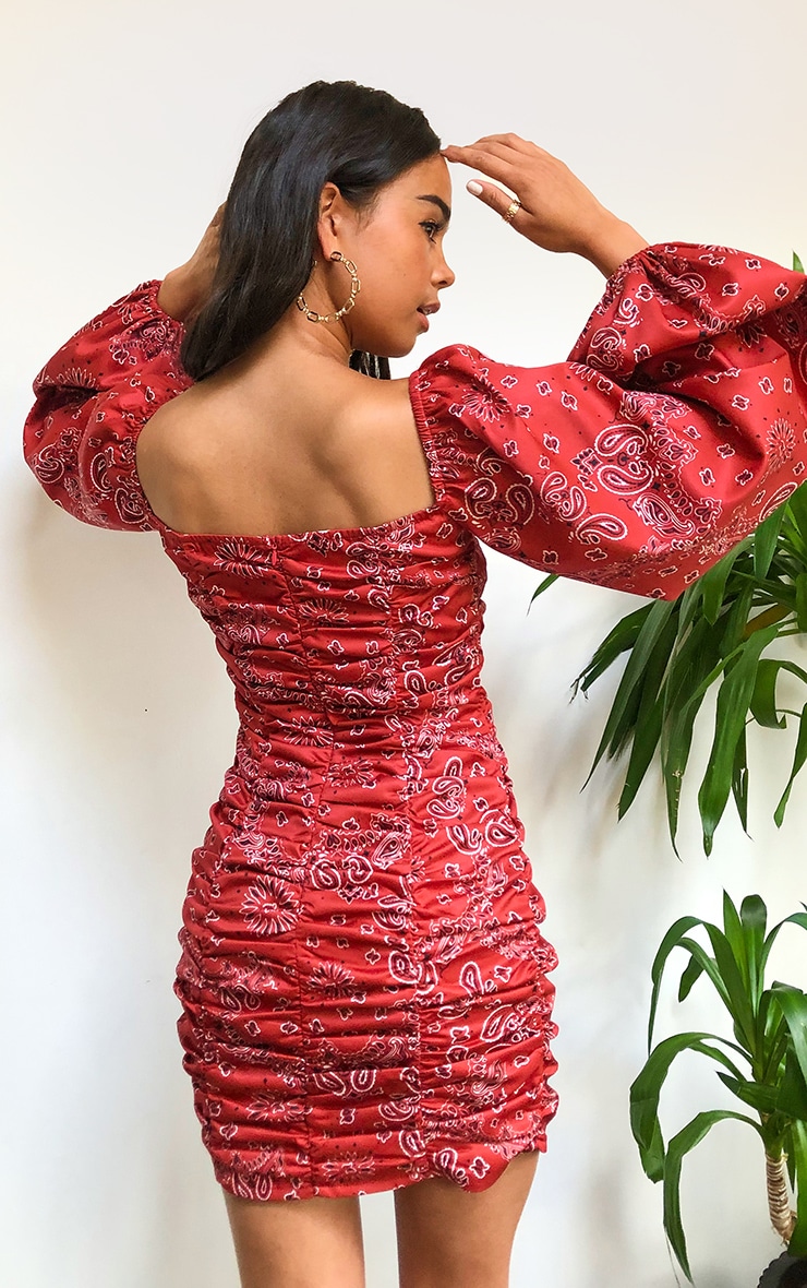 red bandana bodycon dress