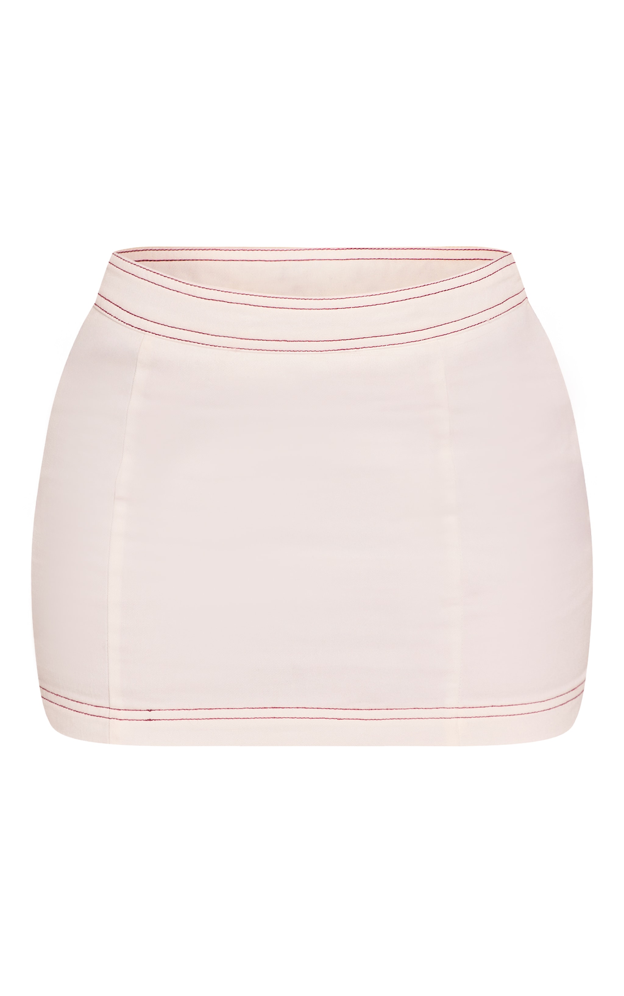 Petite Cream Contrast Stitching Twill Mini Skirt  image 6