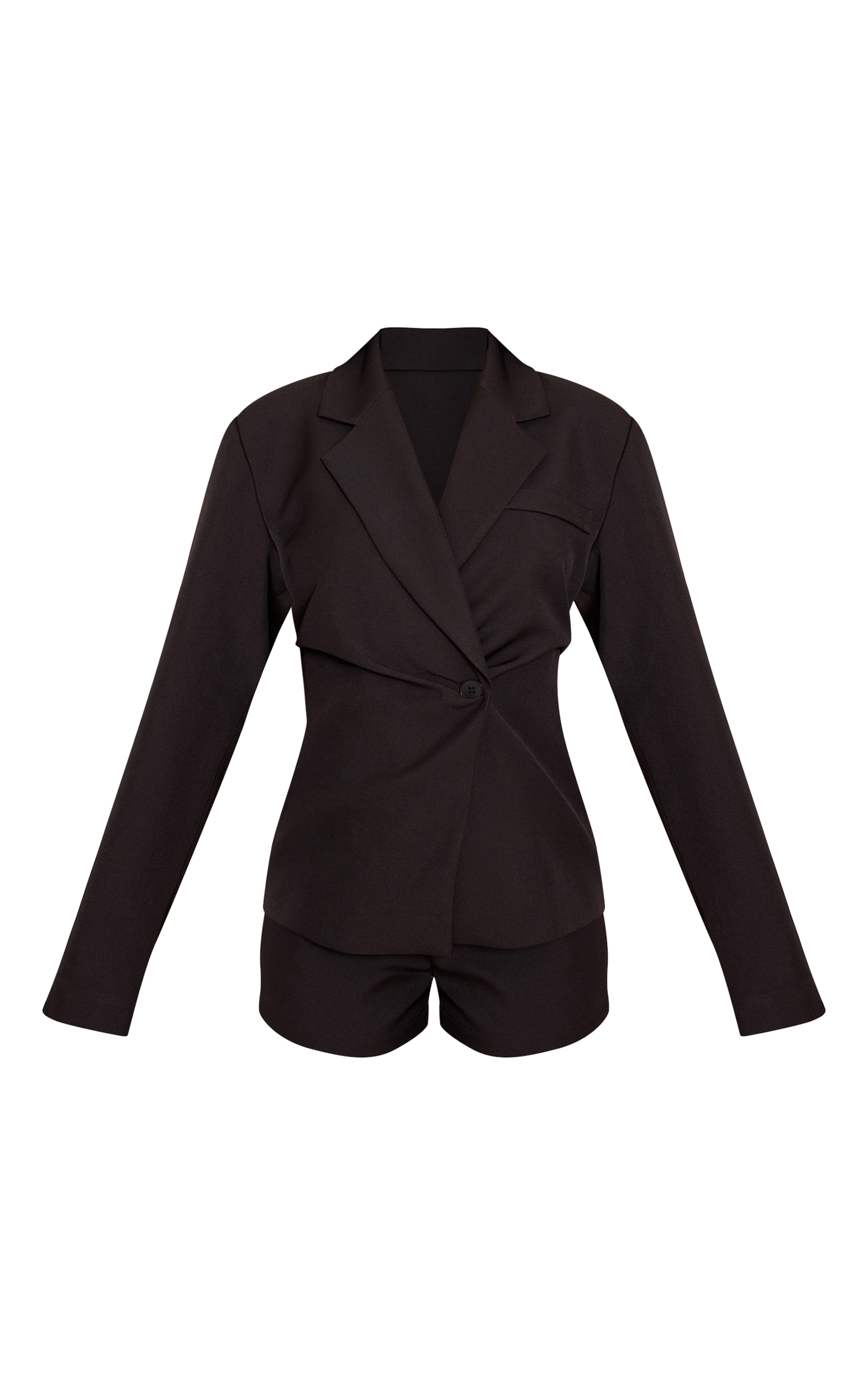 Black Woven Blazer Tailored Playsuit image 5