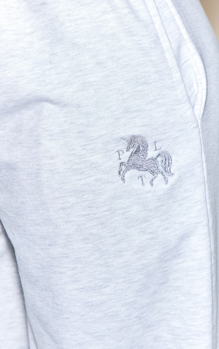 Ash Grey PLT Unicorn Embroidered Low Rise Sweatpant image 4