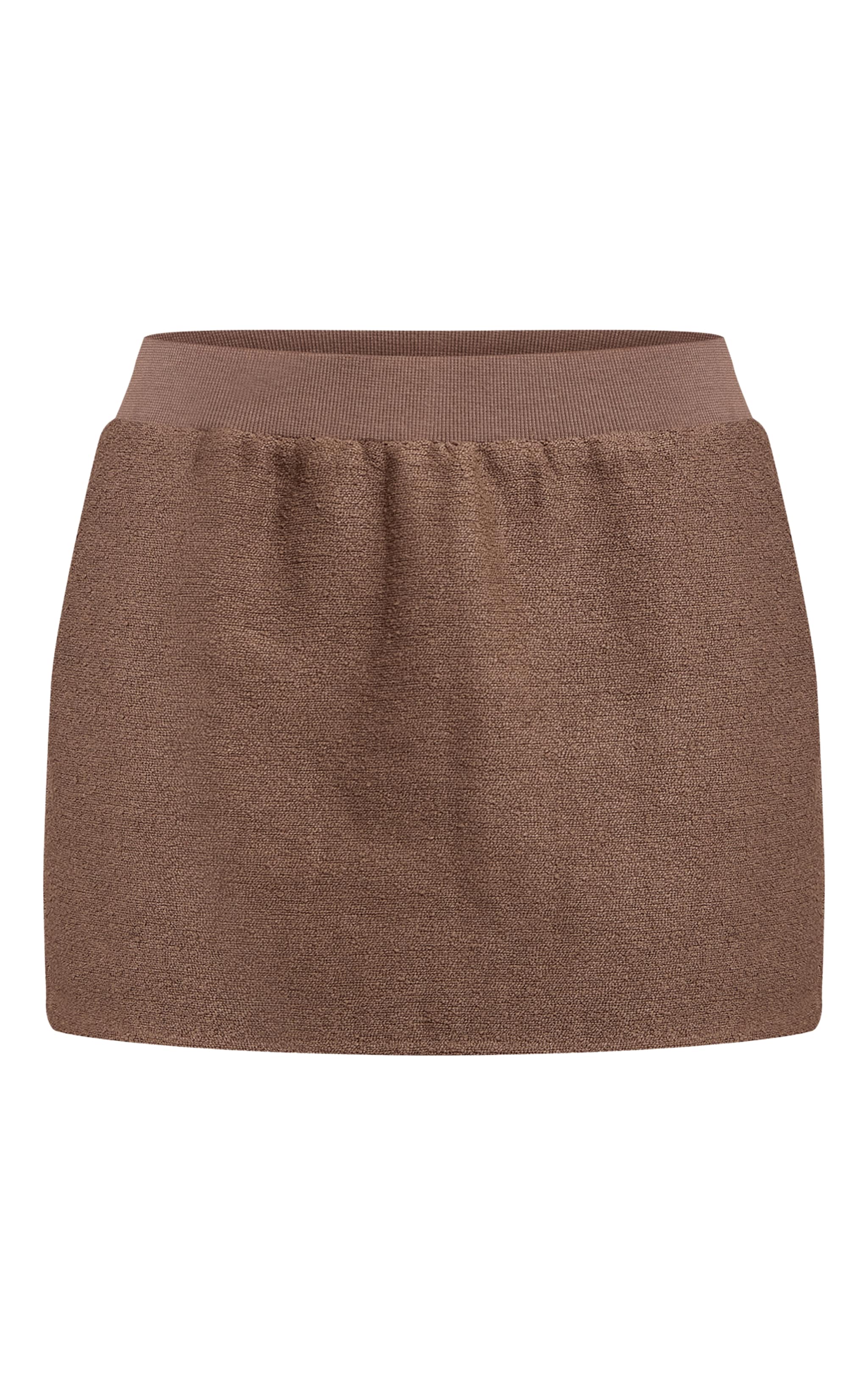 Mini-jupe bouclée gris champignon à taille mi-haute image 6