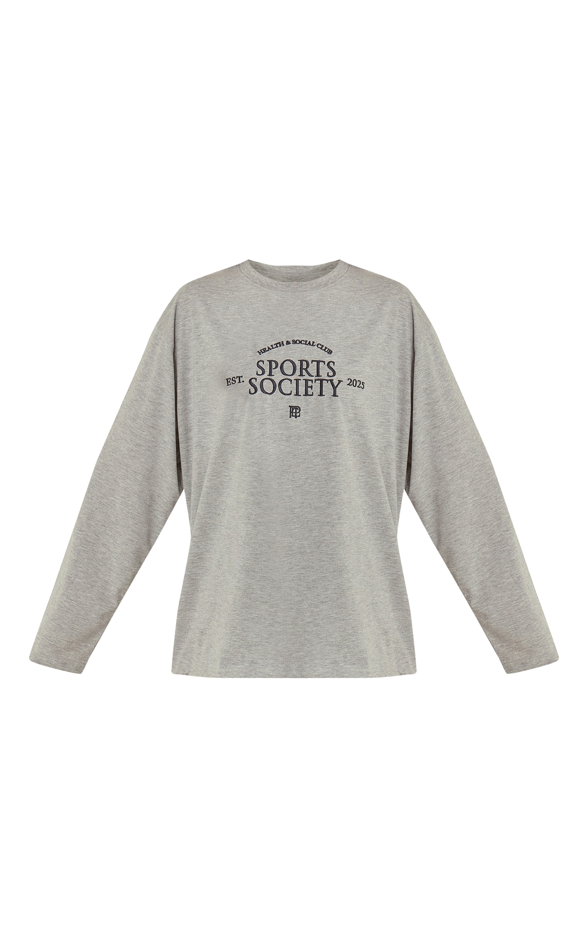 Grey Marl Sport Society Cotton Oversized T Shirt  image 5