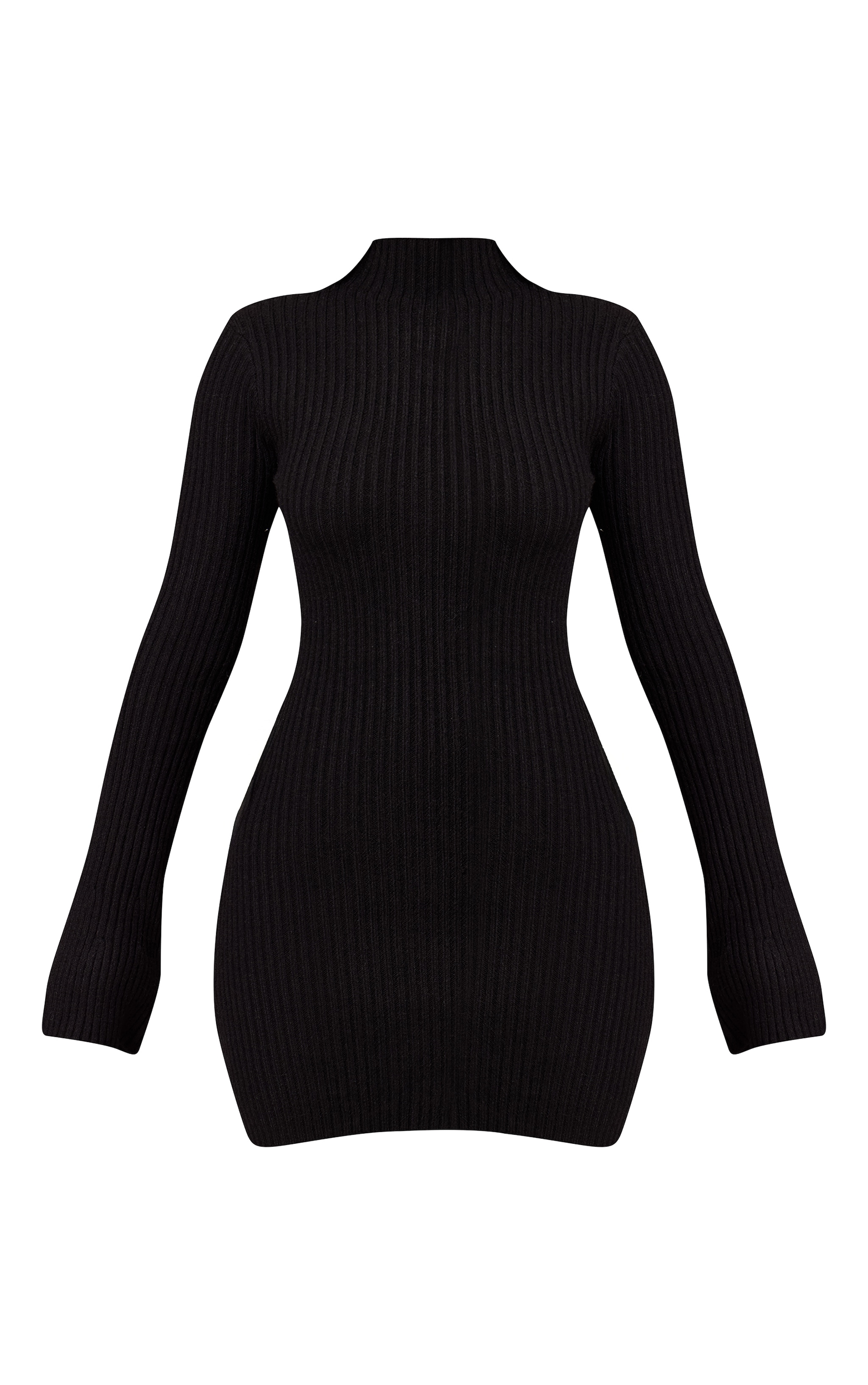 Petite Black Knit Shift Mini Dress image 5