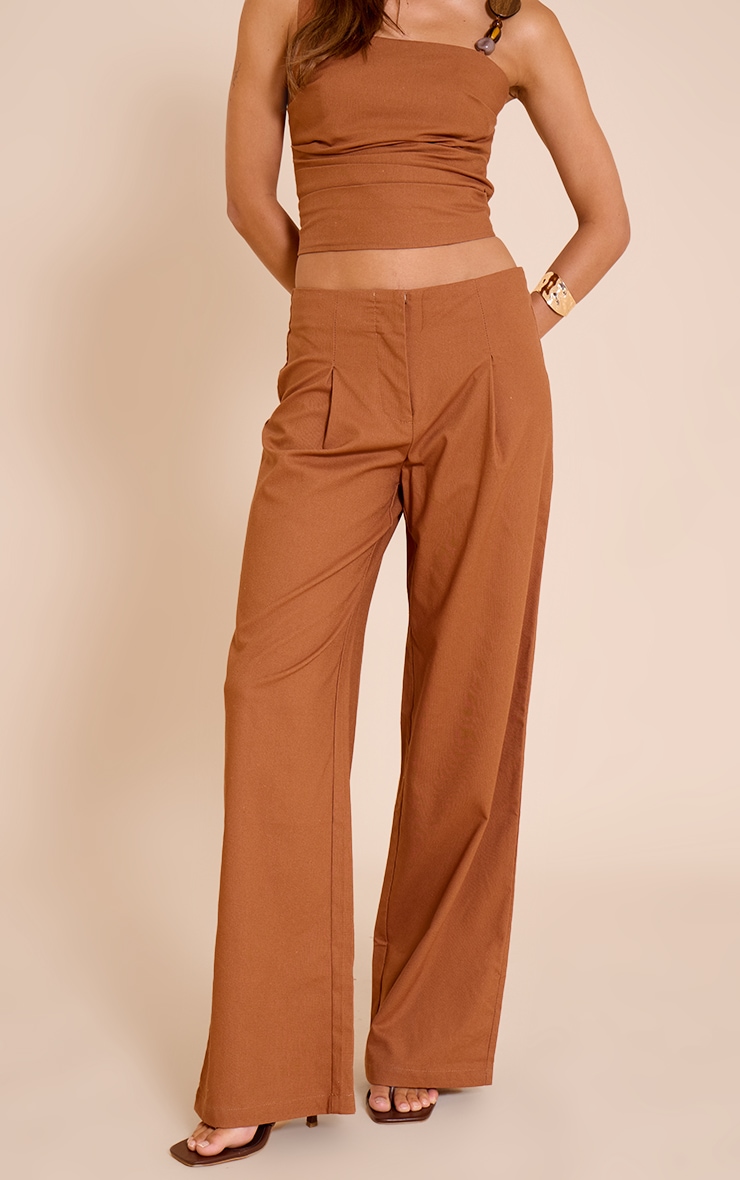 Chesnut Woven Mid Rise Straight Leg Pants image 2