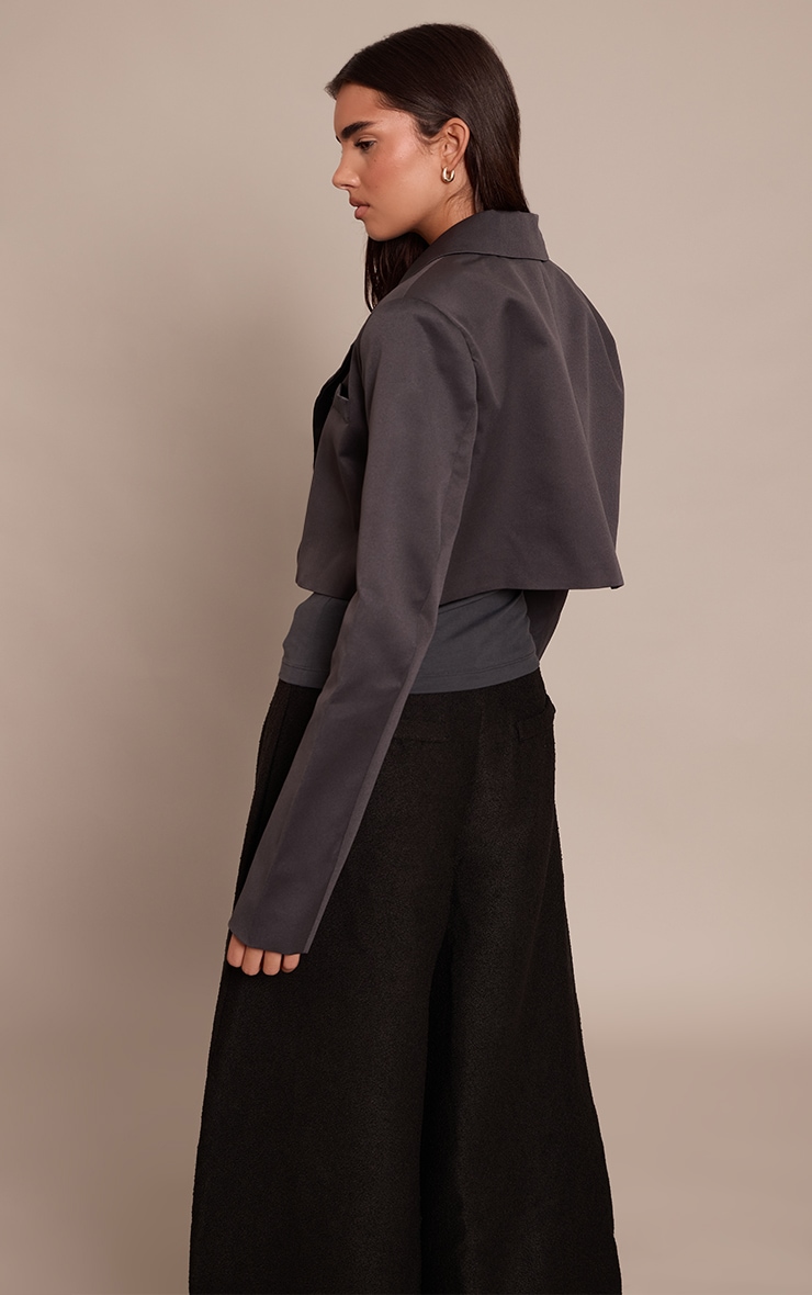 Charcoal Tailored Cropped Blazer  image 2