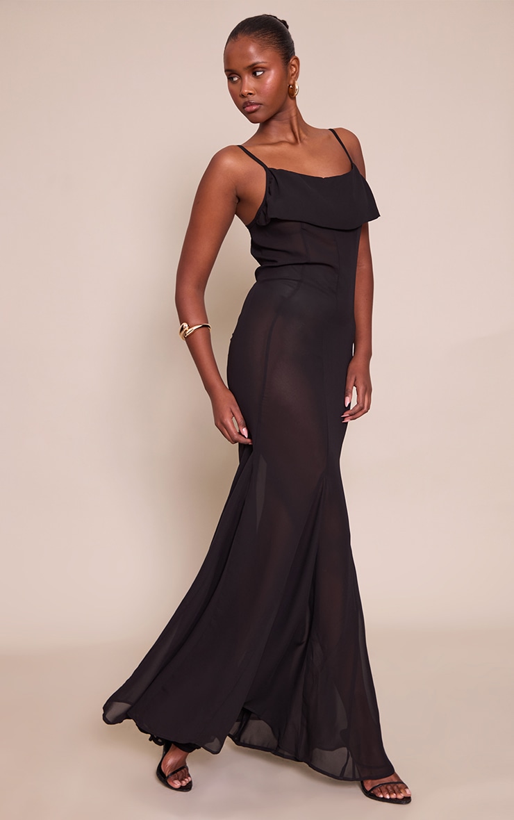 Black Sheer Maxi Dress image 3