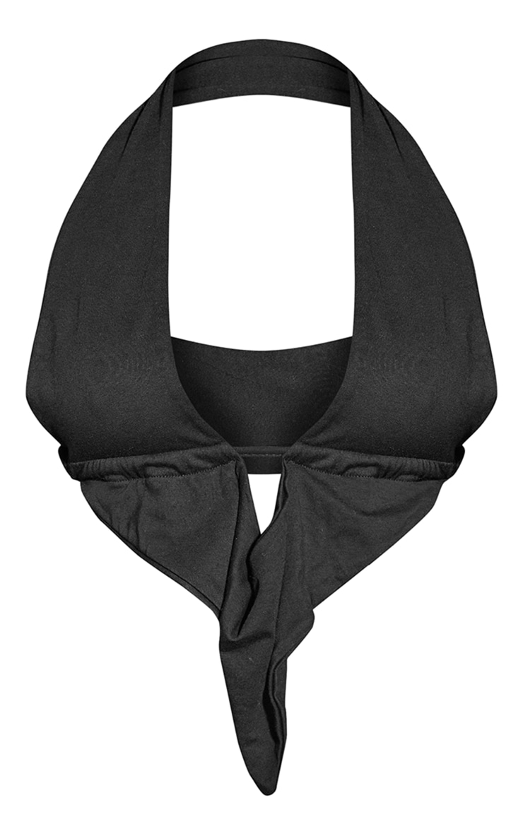 Petite Black Halterneck Crop Top image 5