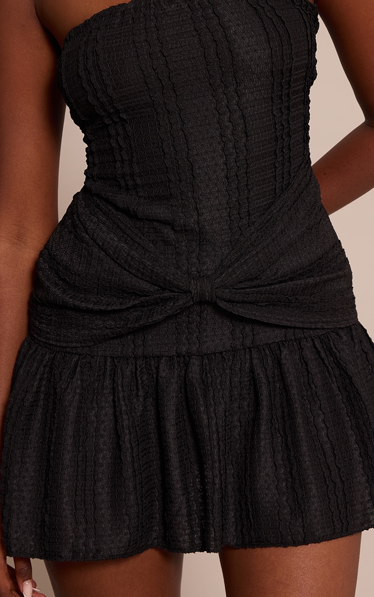 Black Bandeau Twist Mini Shift Dress image 4