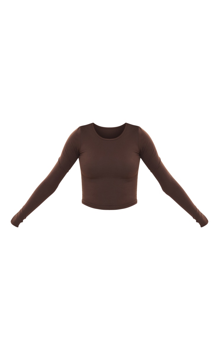 Tall Coffee Contour Sculpt Long Sleeve Top image 5