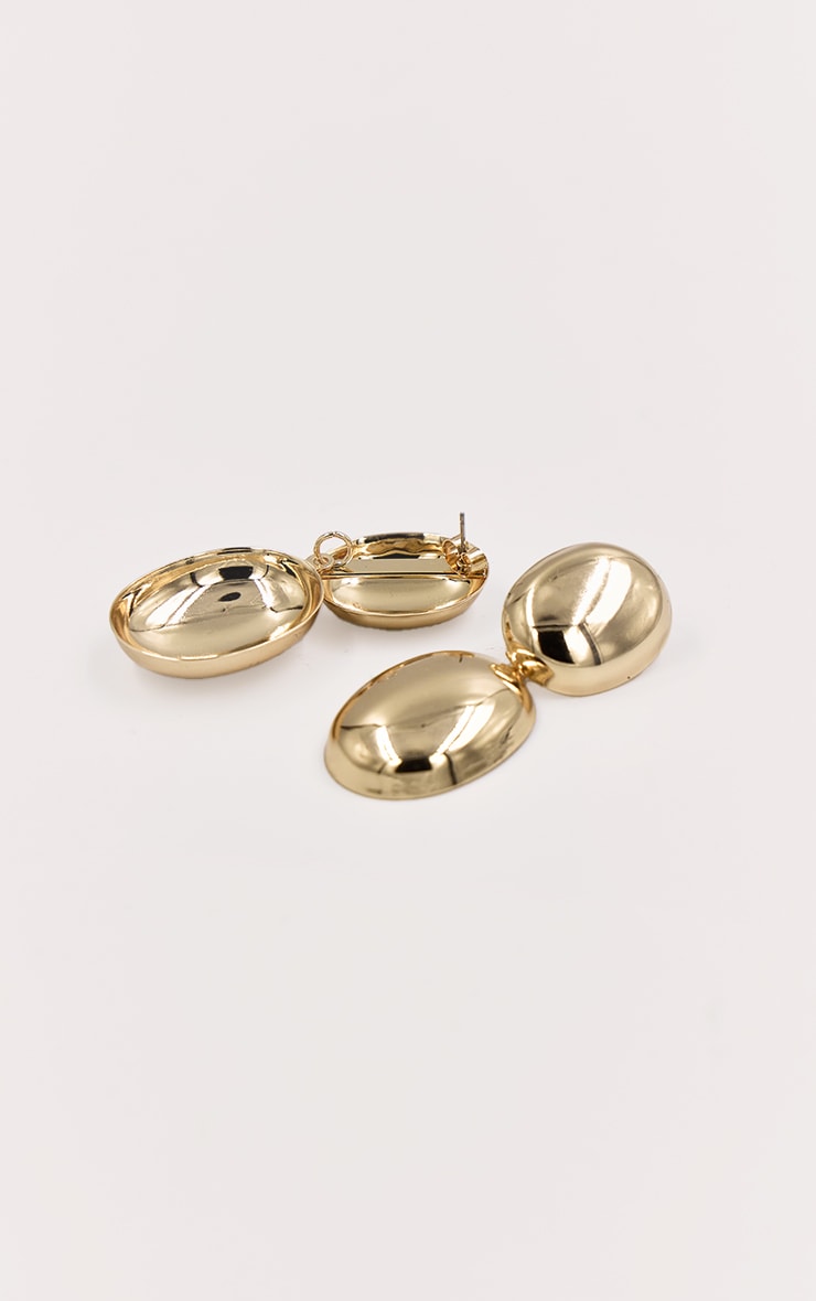 Gold Pebble Statement Earrings image 3