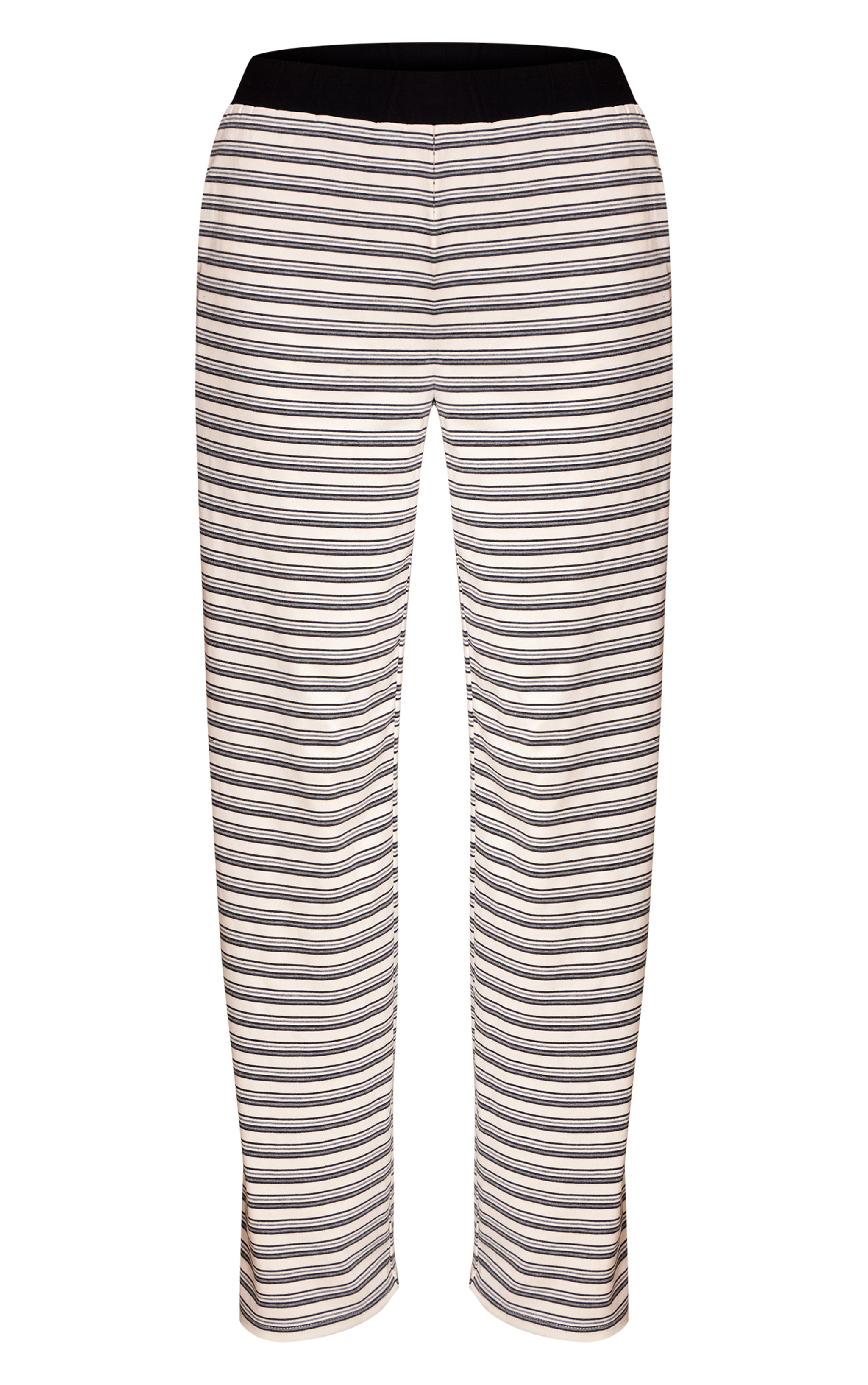 Black Striped Contrast Straight Leg Slouchy Pants  image 5