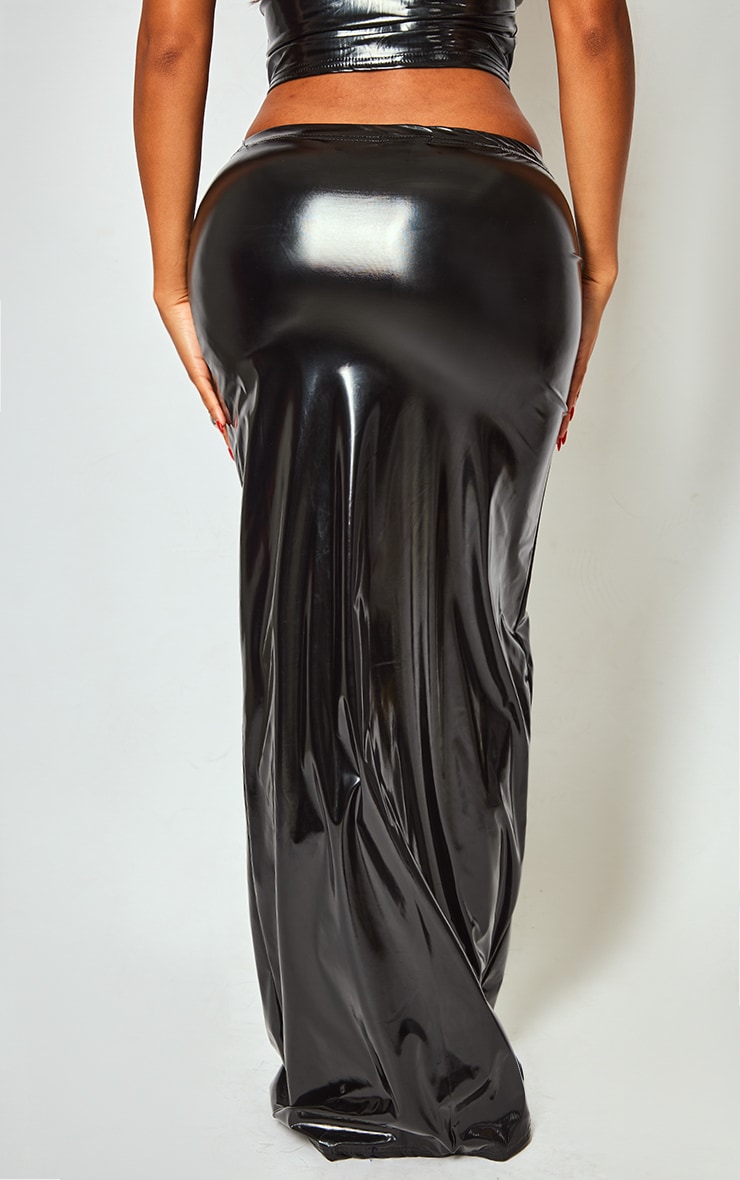 Shape Black Vinyl Maxi Skirt Shape PLT