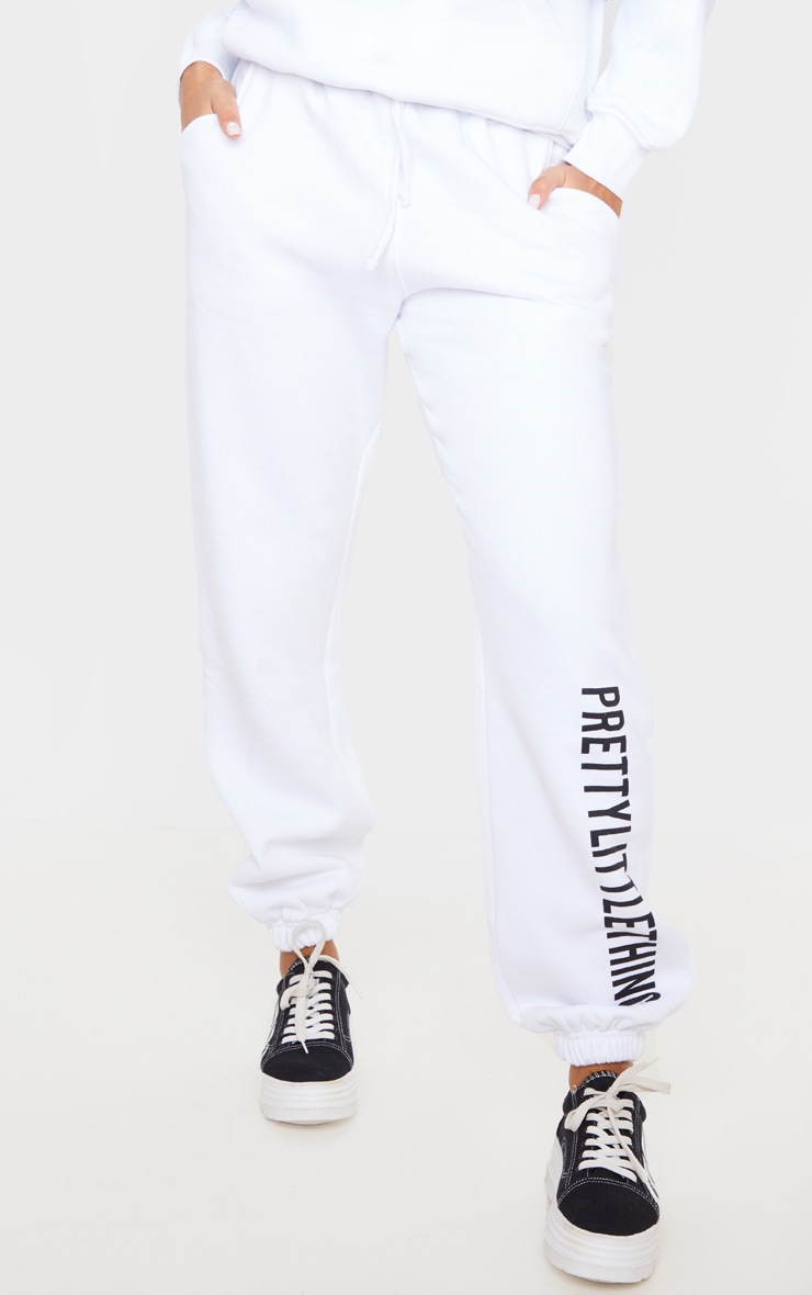 White graphic sweatpants outlet