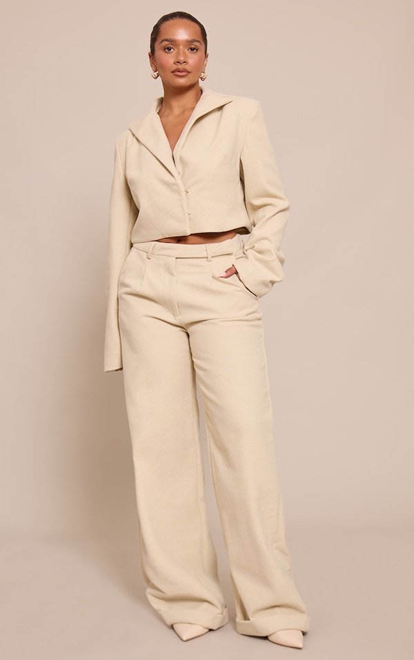 Shape Butter Yellow  Wool-Look High Waisted Pants