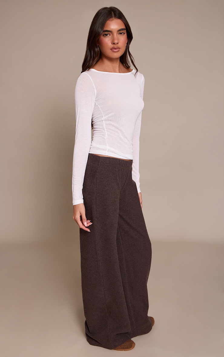 Chocolate Heavy Rib Wide Leg Pant image 2