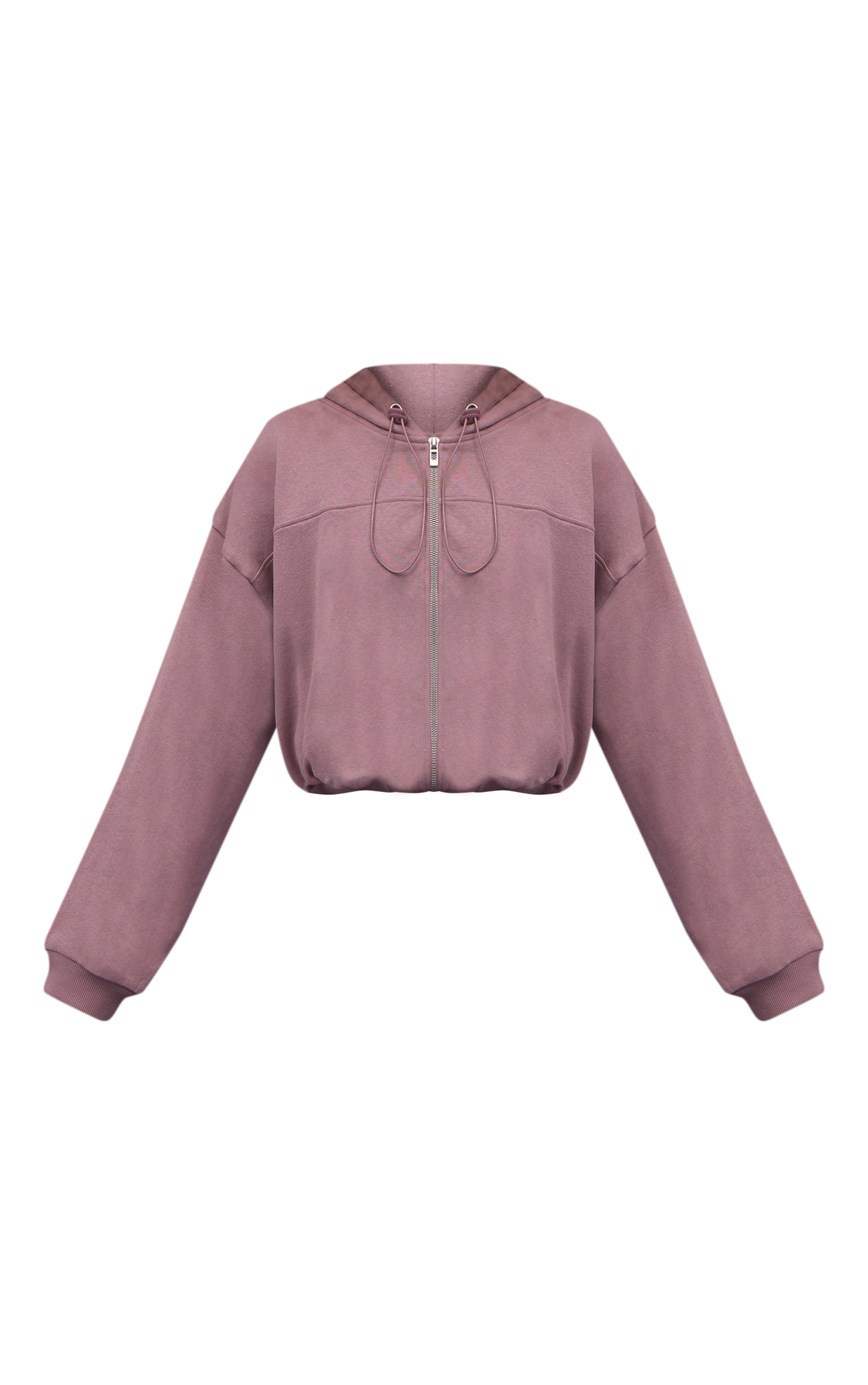 Mauve Loopback Elasticated Waist Zip Hoodie image 5