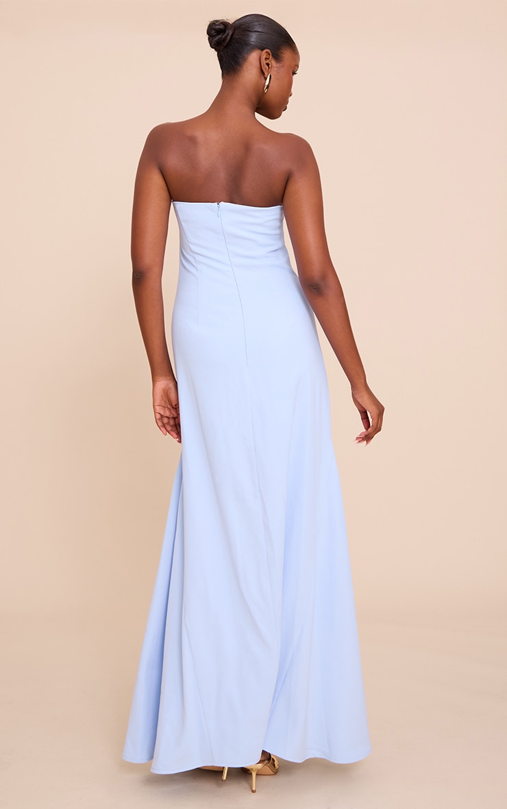 Light Blue Tailored Woven Bandeau Maxi Dress image 2