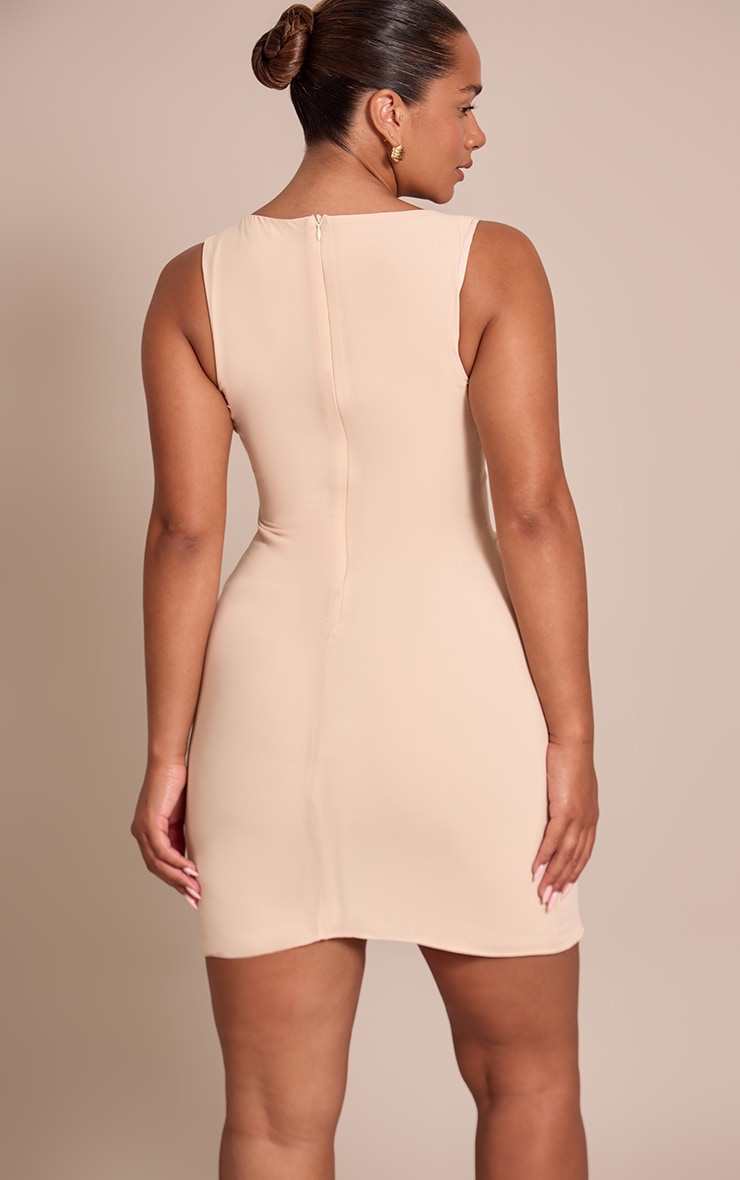 Shape Mini robe en mousseline de soie crème au beurre à décolleté devant image 2