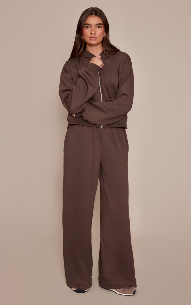 Chocolate Interlock Cropped Zip Up Hoodie image 3