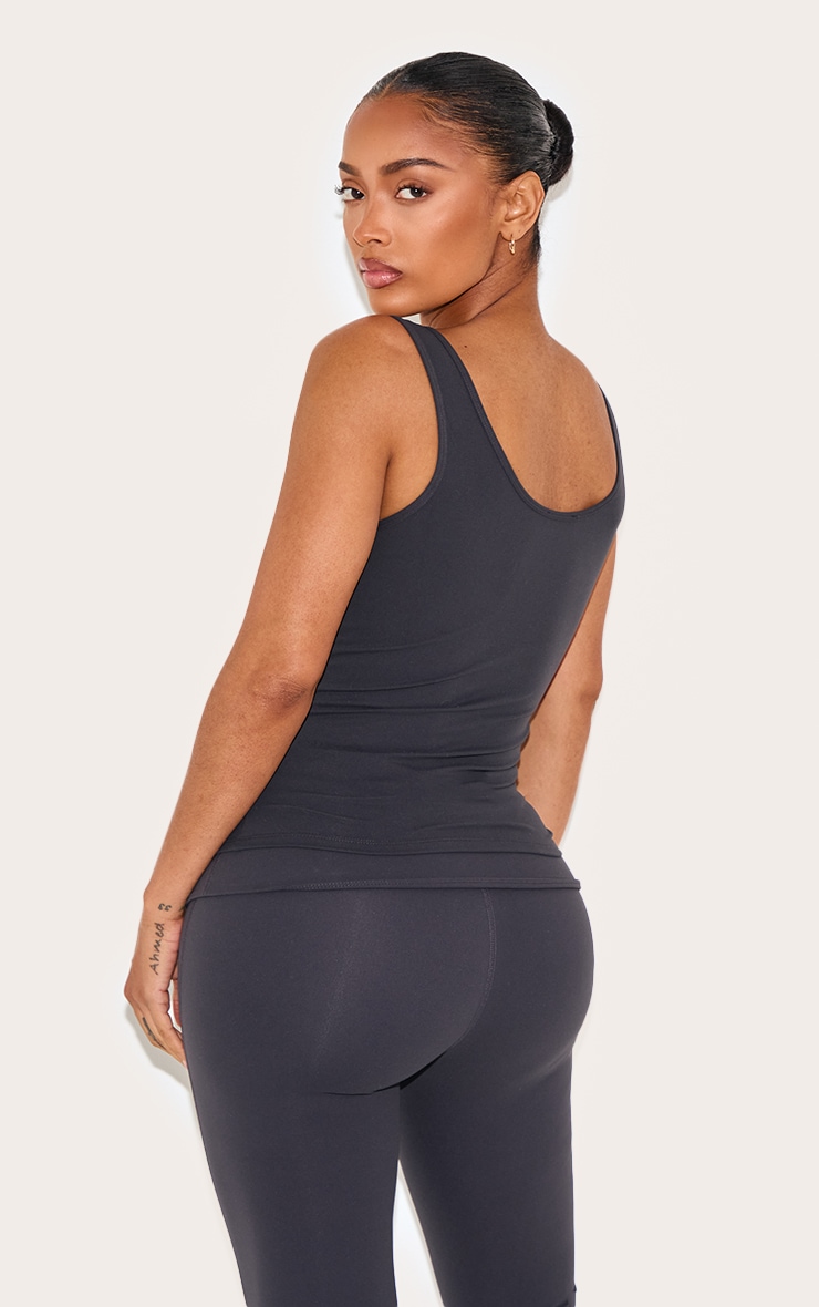  Shape Charcoal Sculpt Active Wrap V Neck Long Line Top image 2
