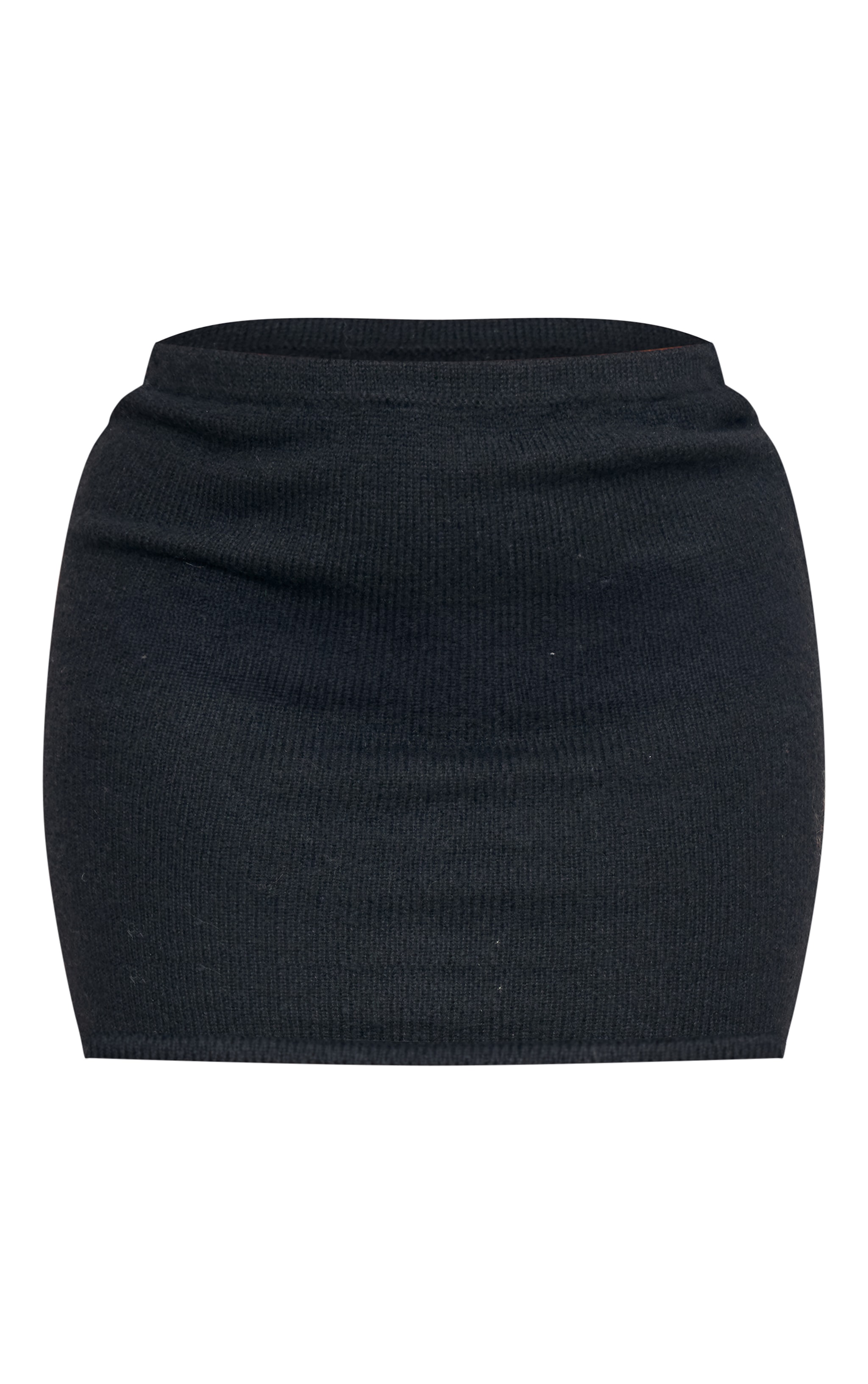 Plus Black Textured Knit Mini Skirt image 6