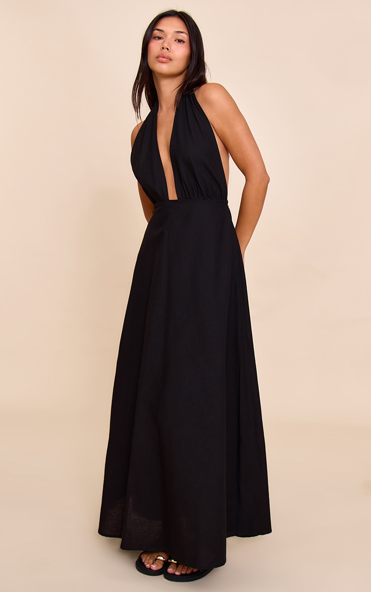 Robe longue noire à décolleté et dos nu image 3